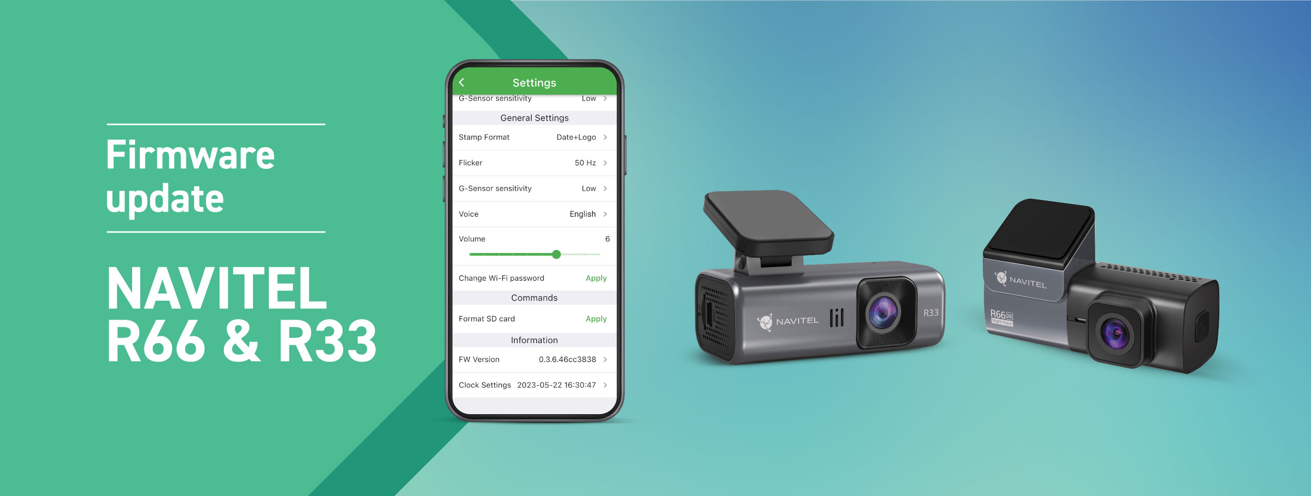 Firmware update for NAVITEL R33 and R66 DVRs